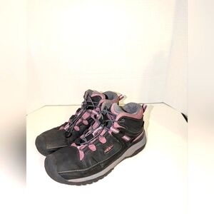 Keen Youth Kids Girls Size 4 Targhee Mid Waterproof Boot 1020131 Raven/Tulipwood